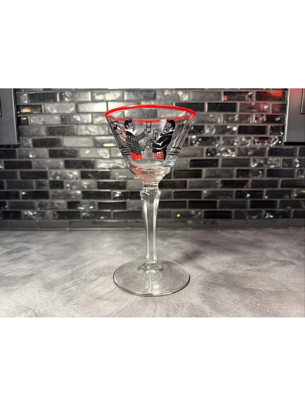 Vintage 1940s Libbey Pickwick Merrymaker Cordial Cocktail Martini Glass